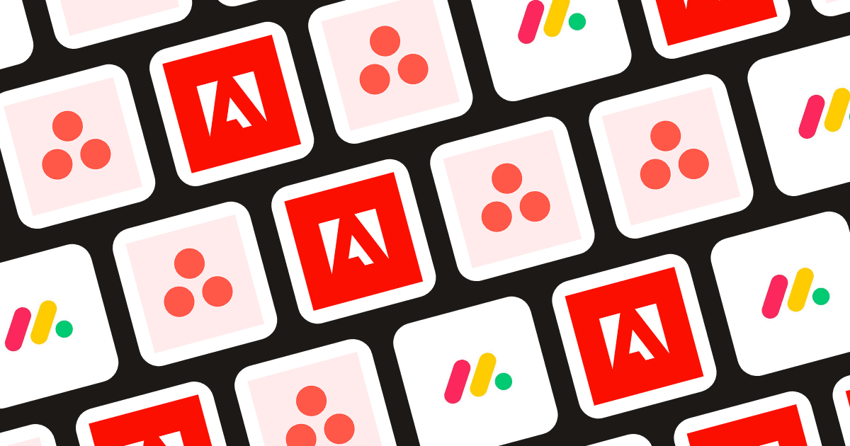Logos of Workfront, Asana, and monday.com representing project scope management tools
